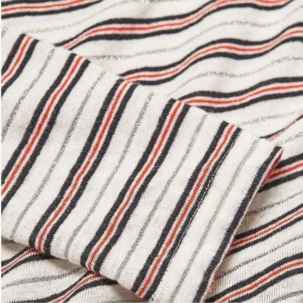 Derek Lam 10 Crosby Puff Shoulder Striped Long sleeve Top - Picture 6 of 11